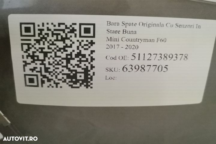 Bara Spate Originala Cu Senzori In Stare Buna  Mini  Countryman  F60 2 - 8