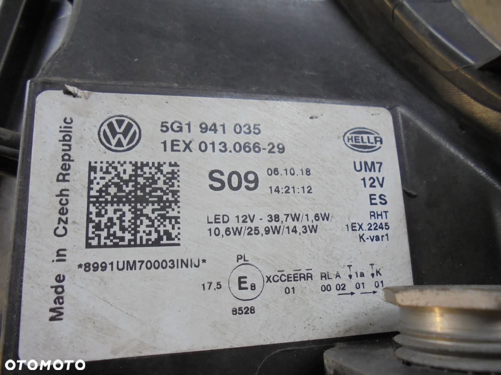 VOLKSWAGEN GOLF VII LIFT LAMPA LEWA PRZÓD EUROPA - 7