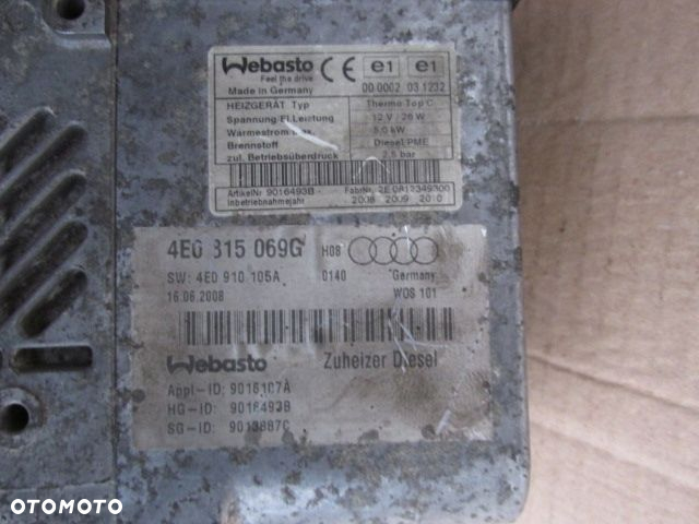 Audi A8 D3 lift 3.0 tdi Webasto 4E0815069G ogrzewanie postojowe - 6