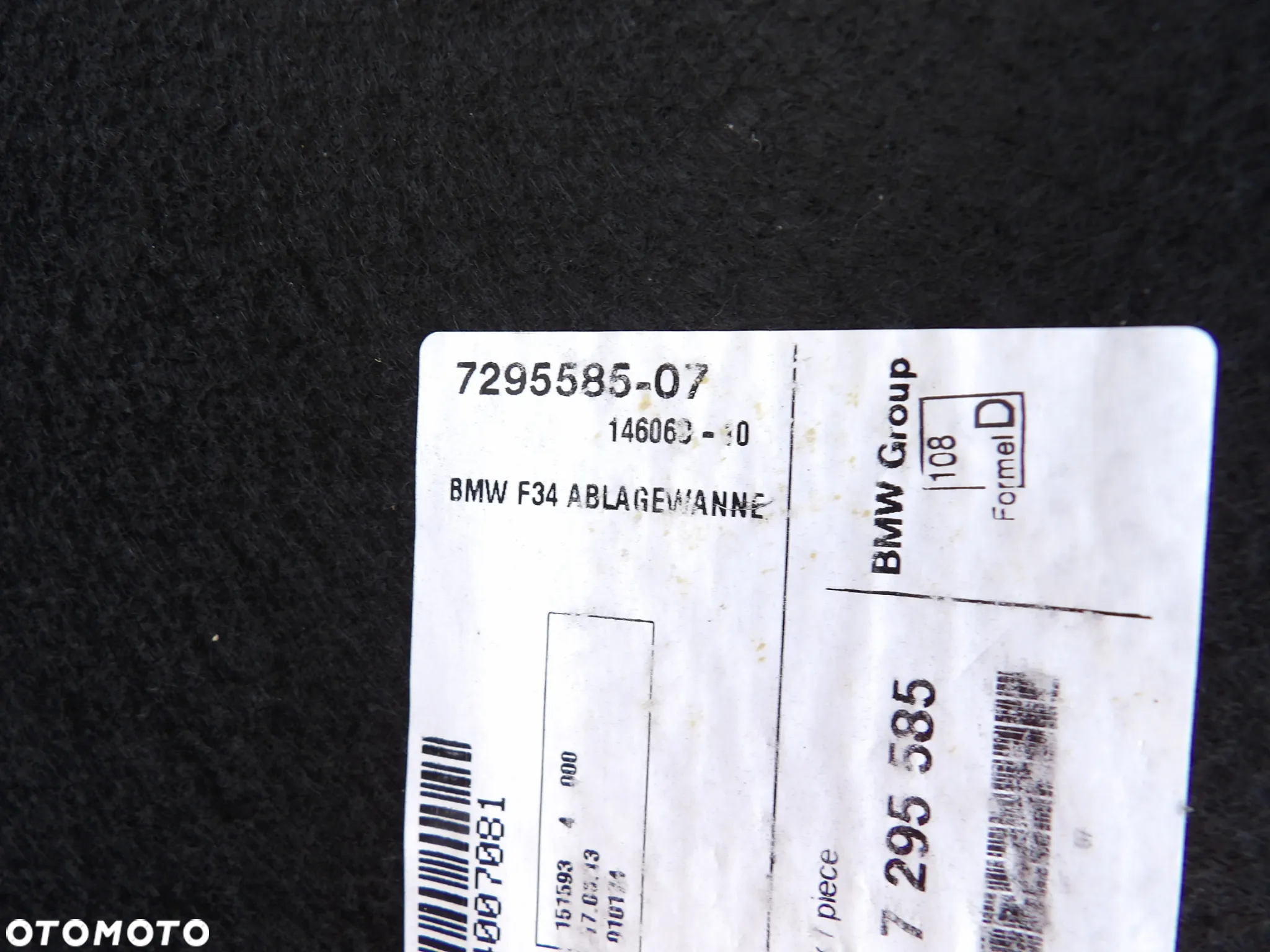 BMW - F34 - WYKŁADZINA , WANNA BAGAŻNIKA - 7295585 - 2