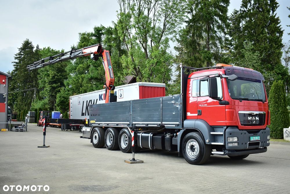 MAN TGS 35.480 Tridem 8x4 /Skrzynia 7.20m./ Palfinger PK 34002 SH/ Wciągarka/ 8 Segmentów/ 22m. / 5 i 6 Funcja/ Rotator/ Pilot/  Manual/ Euro 5/ Autokran/ Ladekran/ Kran/ HDS/ Seilwinde / Sprowadzony ! - 32
