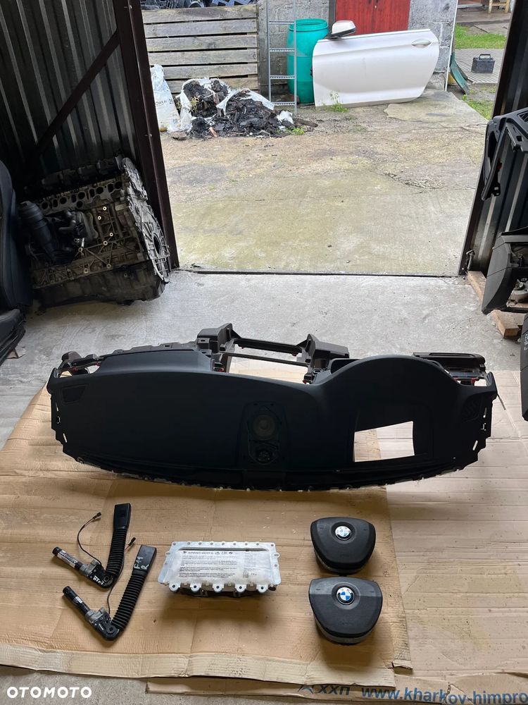 BMW 5 F10 F11 DESKA ROZDZIELCZA KOKPIT KONSOLA HUD ARIBAG NAPINACZE ORYGINAŁ KOMPLET - 5