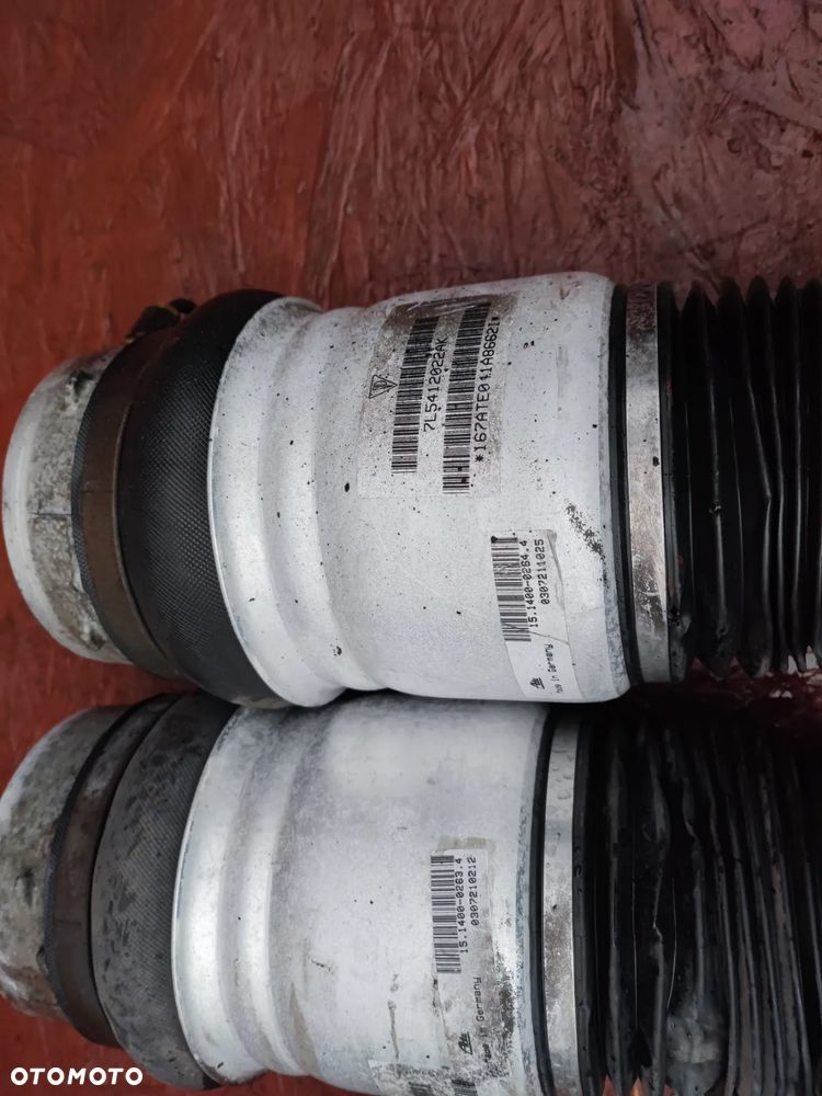 PORSCHE CAYENNE 7L5  ORYGINALNE AMORTYZATORY PRZEDNIE / MIECHY PNEUMATYKA LEWY / PRAWY W BDB STANIE O NR. 7L5412021AK / 0307210212 OEM - 8