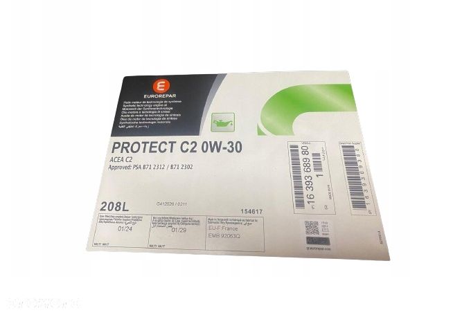 EUROREPAR BECZKA 208L OLEJU SILNIKOWEGO 0W-30 ACEA C2 1639368980 - 2