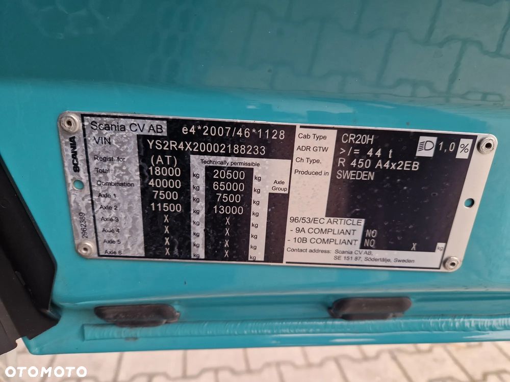 Scania R450 /MEGA/ ADR AT Klima Postojowa Automat Retarder Zabudowy Międzyosiowe/JVG Gliwice - 15