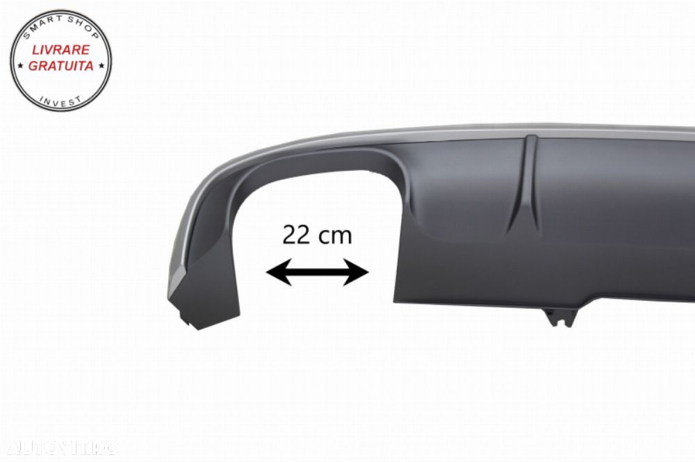 Difuzor Bara Spate cu Ornamente Evacuare Audi A4 B9 8W S-line (2016-2018) Sedan Av- livrare gratuita - 7