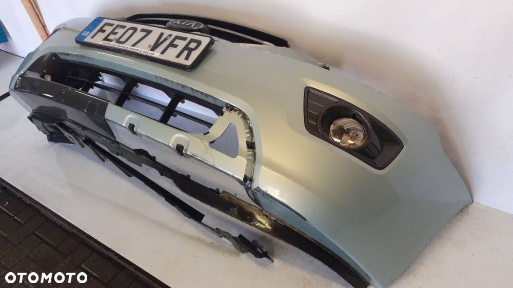 ^ ZDERZAK PRZÓD PRZEDNI KIA CARENS 3 III BŁĘKITNY HALOGENY - 3