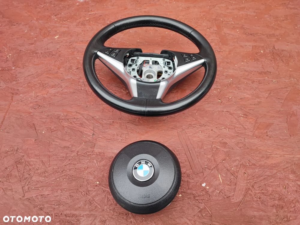 BMW E60 / E61 / E63 / E64 ORYGINALNA KIEROWNICA SPORT / SPORTOWA MULTIFUNKCYJNA PALONA NA PRZYCISK START - STOP POLIFTOWA LCI W BDB STANIE + PODUSZKA POW. AIR-BAG O NR. 6 774 458 / 0 430 361 / 6 770 064 / 0 409 259 OEM - 5