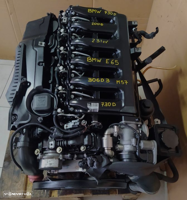 Motor Bmw 730D 231cv E65 M57 306D3 bloco aluminio caixa velocidades 6HP26