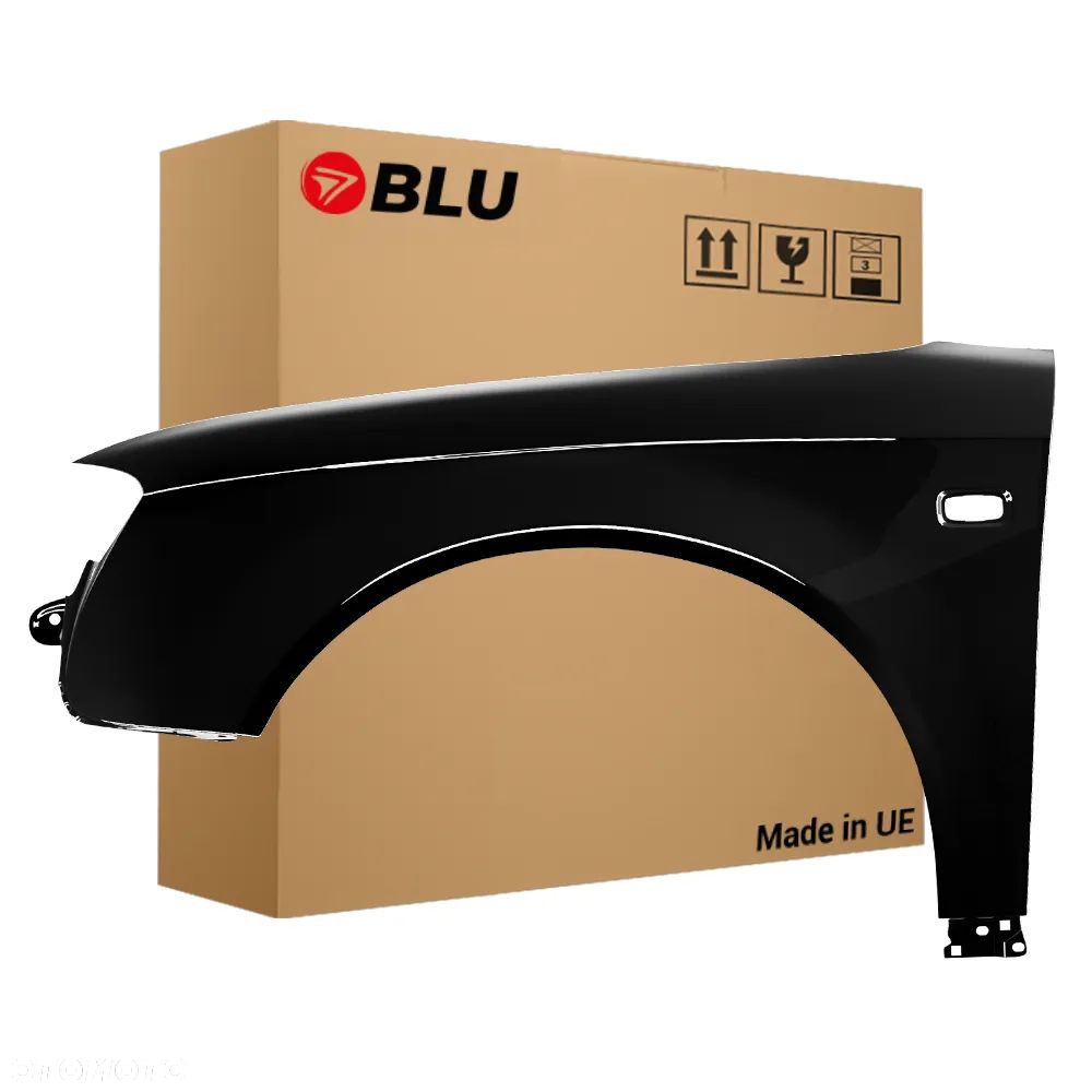 BLU Błotnik AUDI A4 B7 LZ9W lewy czarny 04-08 przód ocynk EbonySchwarz - 1