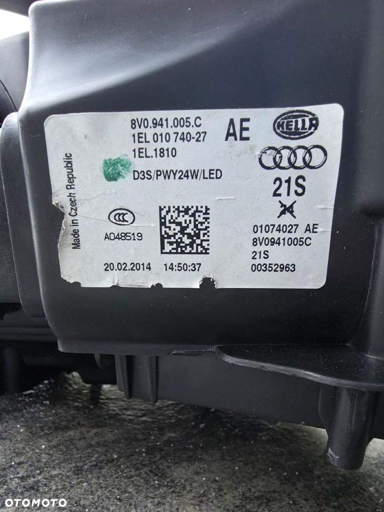 audi a3 s3 8v0 sedan cabrio lampy przód bi xenon led 8v0941005c 8v0941006c - 14