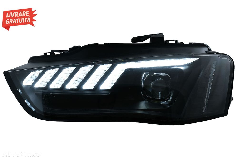 Faruri LED DRL Audi A4 B8.5 Facelift (2012-2015) Negru Semnal Dinamic- livrare gratuita - 2