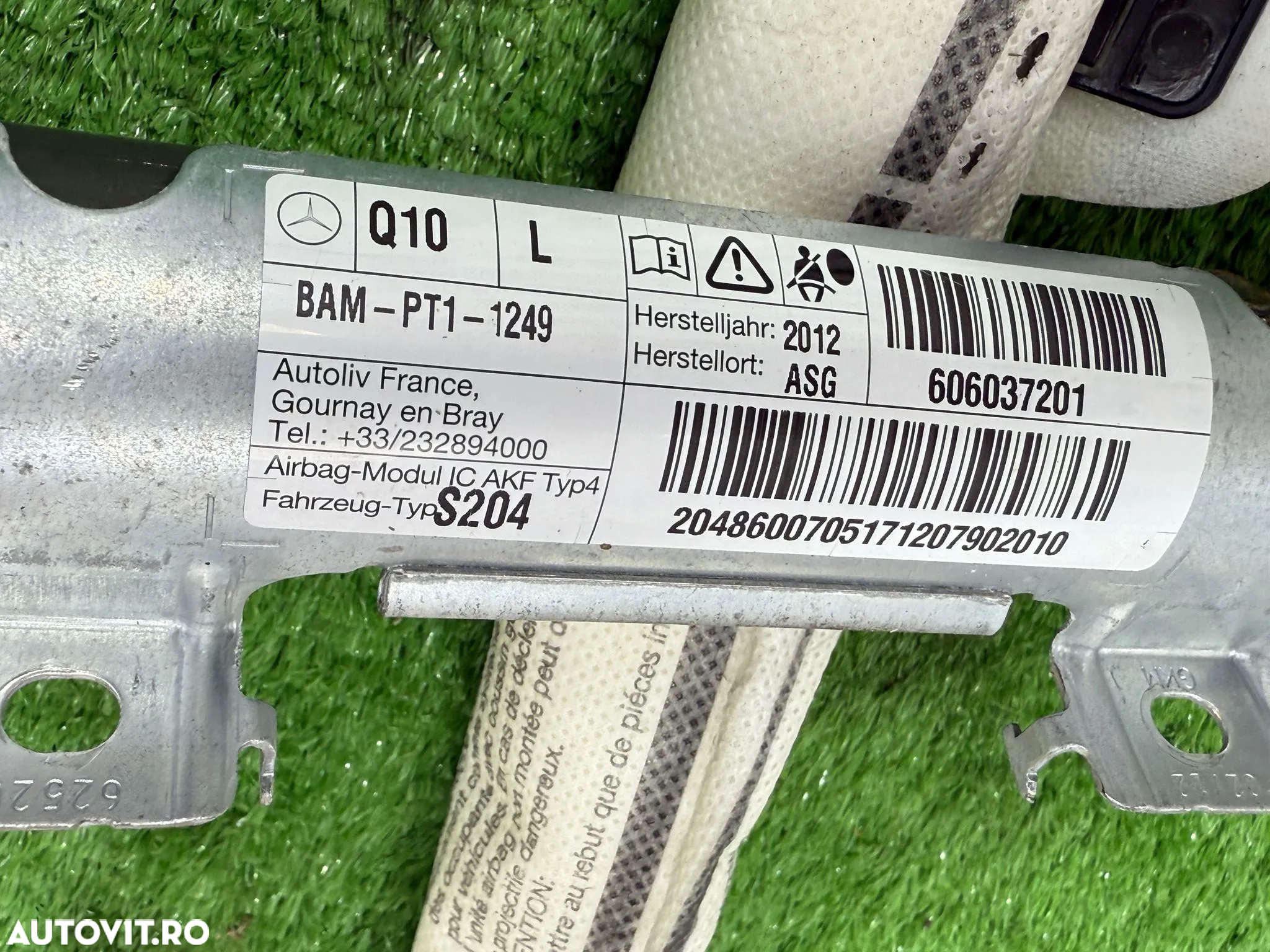 AIRBAG CORTINA STANGA MERCEDES BENZ C220 2012 CDI 2.1 DIESEL C-Class W204 COD OEM A2048600705 606037201 2007-2015 - 5