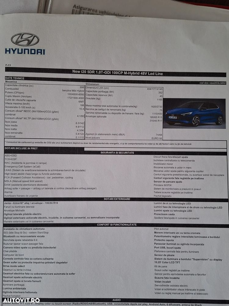 Hyundai i20 1.0 l T-GDi M-Hybrid 100CP 5DR Led Line - 2