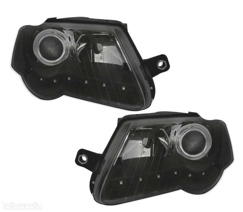 FARÓIS FRENTE LUZ DIURNA LED PARA VOLKSWAGEN VW PASSAT 3C,05-10 FUNDO CROMADO - 1