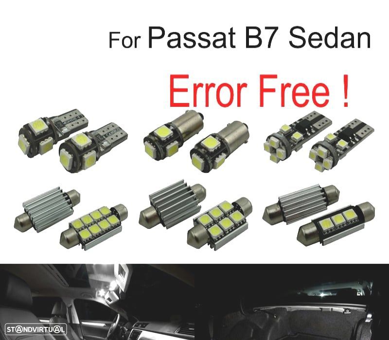 KIT COMPLETO 16 LAMPADAS LED INTERIOR PARA VOLKSWAGEN VW PASSAT B7 SEDAN 12-15 - 1