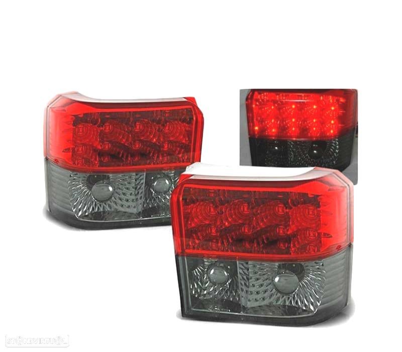 FAROLINS TRASEIROS LED PARA VOLKSWAGEN VW T4 90-03 RED SMOKED VERMELHO FUMADO ESCURECIDO - 1