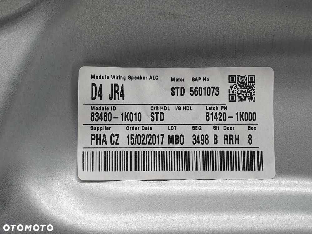 PODNOŚNIK SZYBY TYŁ TYLNY PRAWY HYUNDAI IX20 83480-1K010 - 2