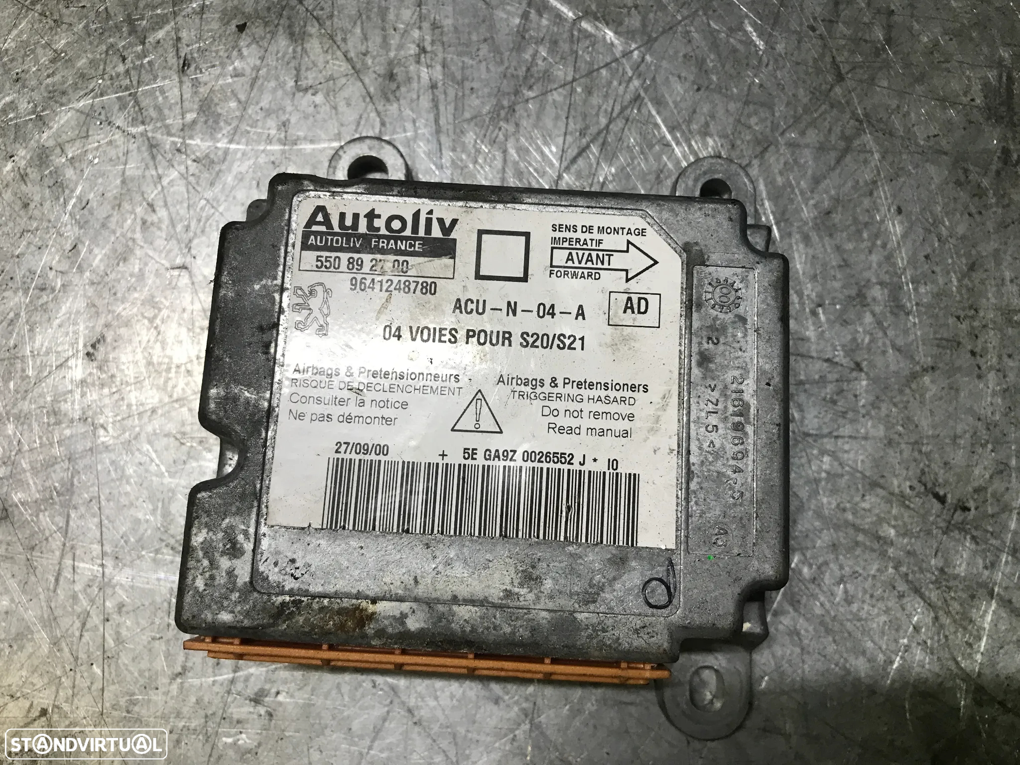 CENTRALINA DO AIRBAG PEUGEOT 106 REF. 9641248780 550892700 - 2