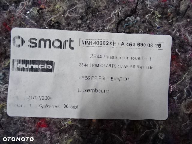 BOCZKI PODŁOGA BAGAŻNIKA SMART FORFOUR I 04-06 NR176 - 10