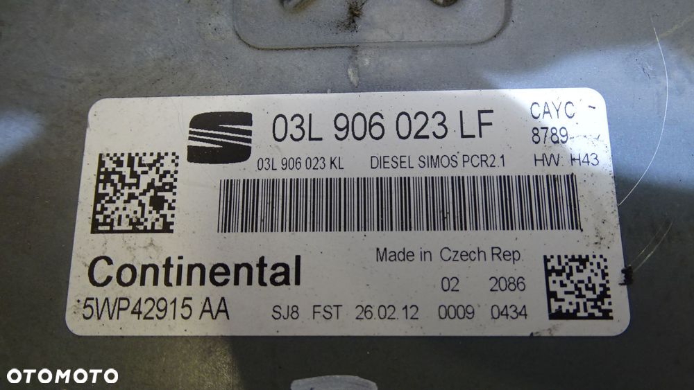 KOMPUTER SILNIKA SEAT LEON II 1.6TDI 03L906023LF - 3