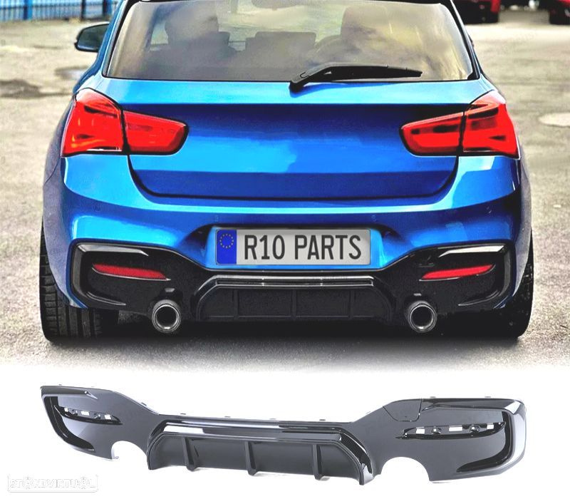 DIFUSOR BMW F20 F21 LCI 15-19 LOOK M PERFORMANCE PRETO BRILHANTE O---O - 1