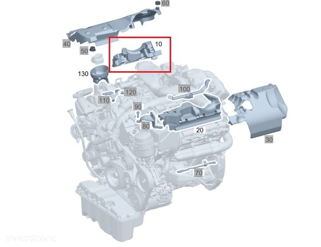 MERCEDES OM642 Wygluszenie silnika prawe OE - 2