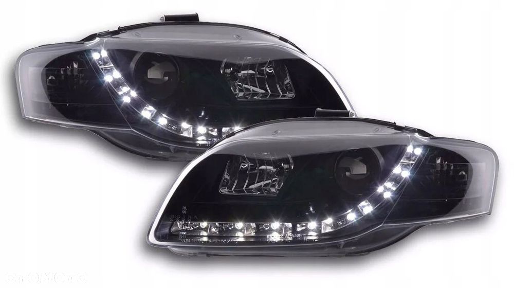 reflektor lampa l+r diody soczewka clear black czarne audi a4 b7 8e 04-08 - 3