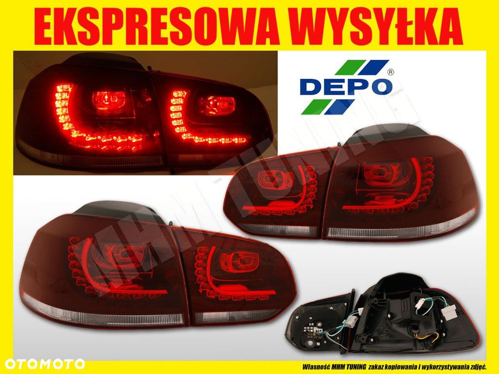 LAMPA TYL KPL VW GOLF VI 6 5K0 GTI GTD R LED DIODY - 2