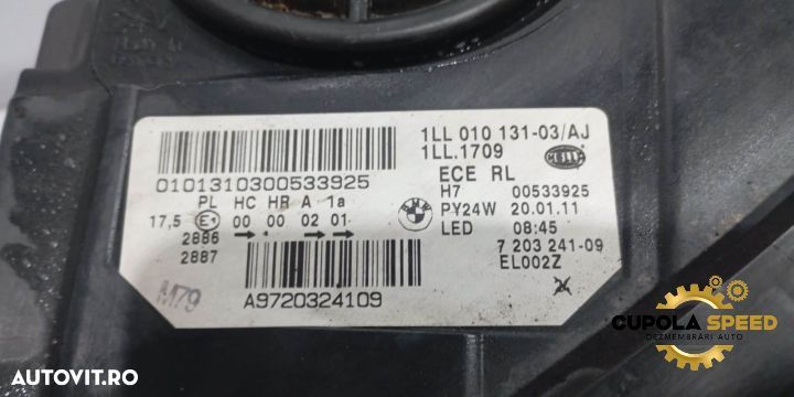 Far stanga cu lupa 7203241-09 BMW Seria 5 F10 [facelift] [2013 - 2017 - 3