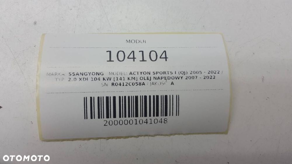 KOMPUTER STEROWNIK SILNIKA A6645404632 ACTYON 2.0 XDI - 5