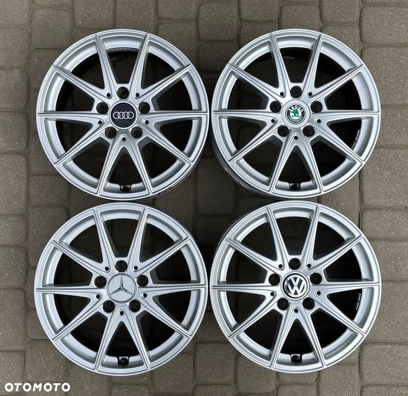 ALUFELGI 16 FELGI ALUMINIOWE ALUSY VW SKODA SEAT AUDI MERCEDES 5x112 ET44 6,5Jx16H2 R16 - 1
