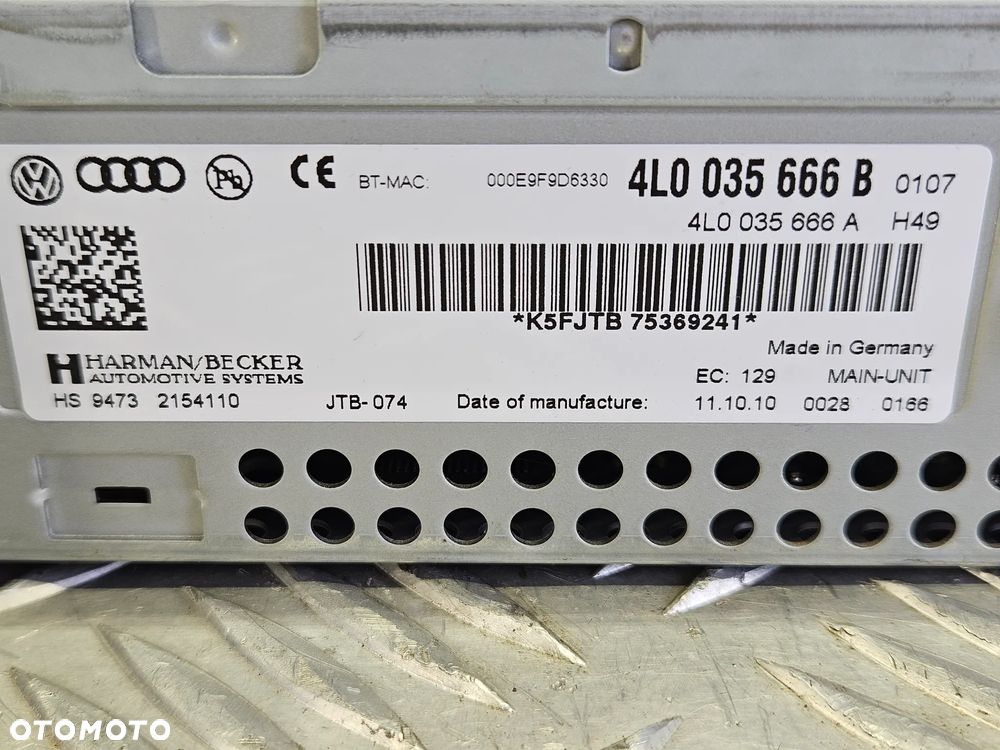 AUDI Q7 4L 05-15R STEROWNIK NAWIGACJA CZYTNIK MMI SSD HARMAN 4L0035666B 4L0035666 B - 4