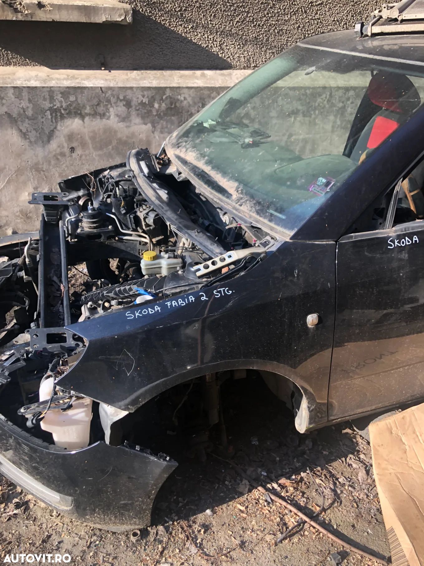 Aripa stanga fata Skoda Fabia 2 negru 2008 - 1
