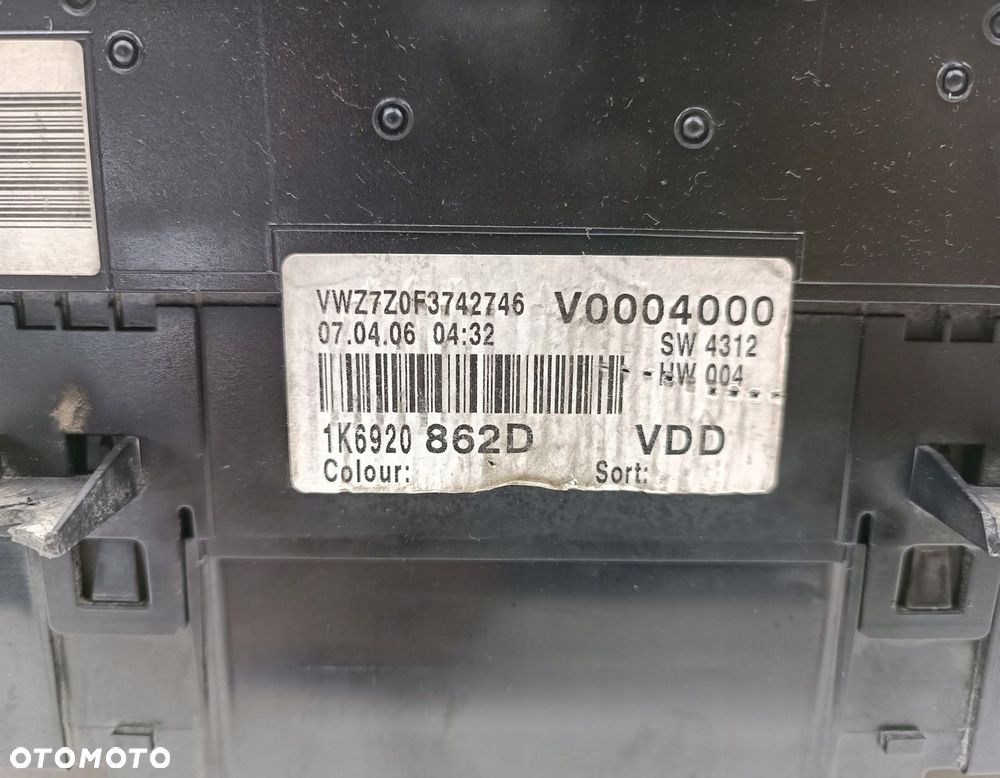 ZEGARY LICZNIK VW GOLF V GTI 1K6920862D - 2