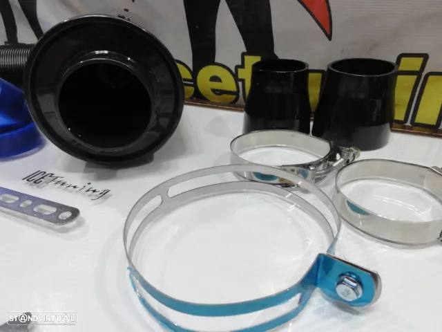 Filtro de ar universal em carbono verdadeiro estilo BMC + ventoinha + tubo flexivel - 7