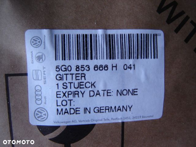 VW GOLF VII KRATKA WLOTU POWIETRZA 5G0853666H/665H - 2