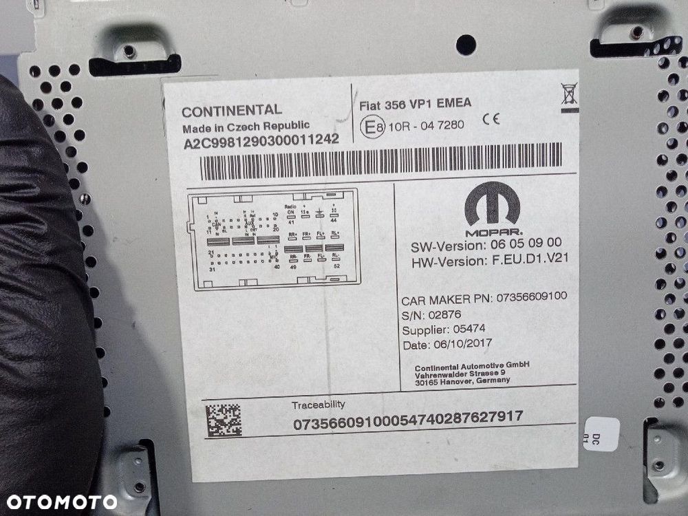 FIAT TIPO II 15- RADIO FABRYCZNE NAWIGACJA 07356609100 - 5