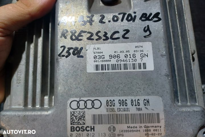 Calculator motor ECU 03G906016GN 0281012113 - 2.0 TDI BLB 03G906016GN - 3