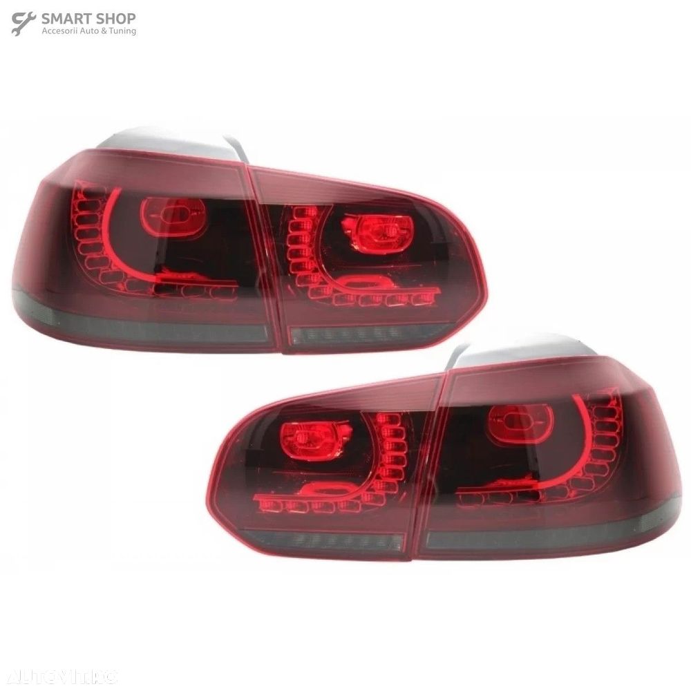 Bara Spate si Stopuri Full LED Rosu Fumuriu VW Golf 6 VI (2008-2013) R - 8