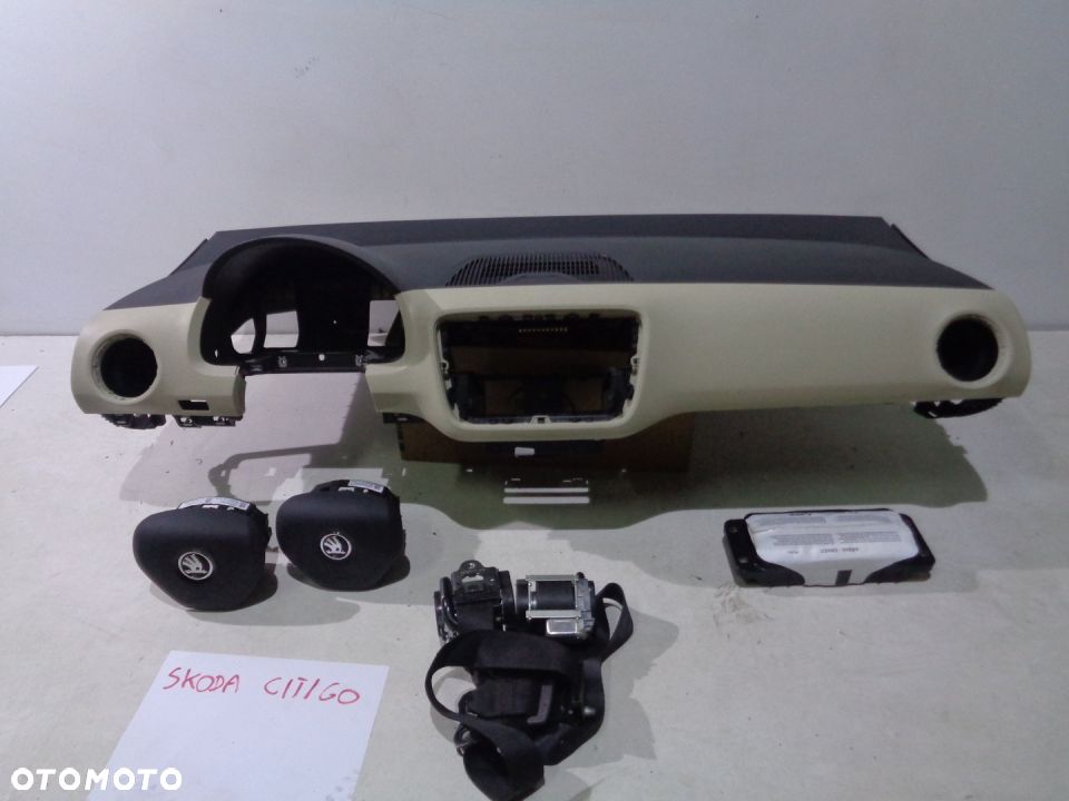 SKODA CITIGO DESKA PODUSZKI AIRBAG PASY KOMPLET - 1