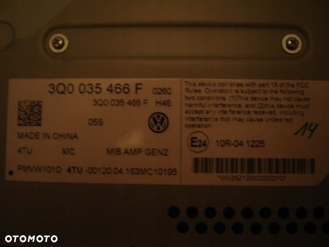 VW WZMACNIACZ DŹWIĘKU SAMOCHODOWY 3Q0035466 F - 2