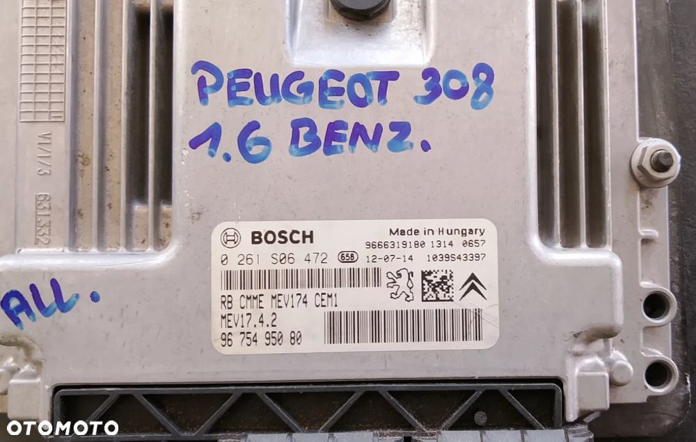 PEUGEOT 308 1.6 BENZYNA STEROWNIK SILNIKA - 2