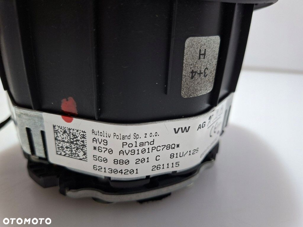 GOLF 7 PASSAT B8 SHARAN AIRBAG PODUSZKA W KIEROWNICE 5G0880201C SUPER STAN - 4
