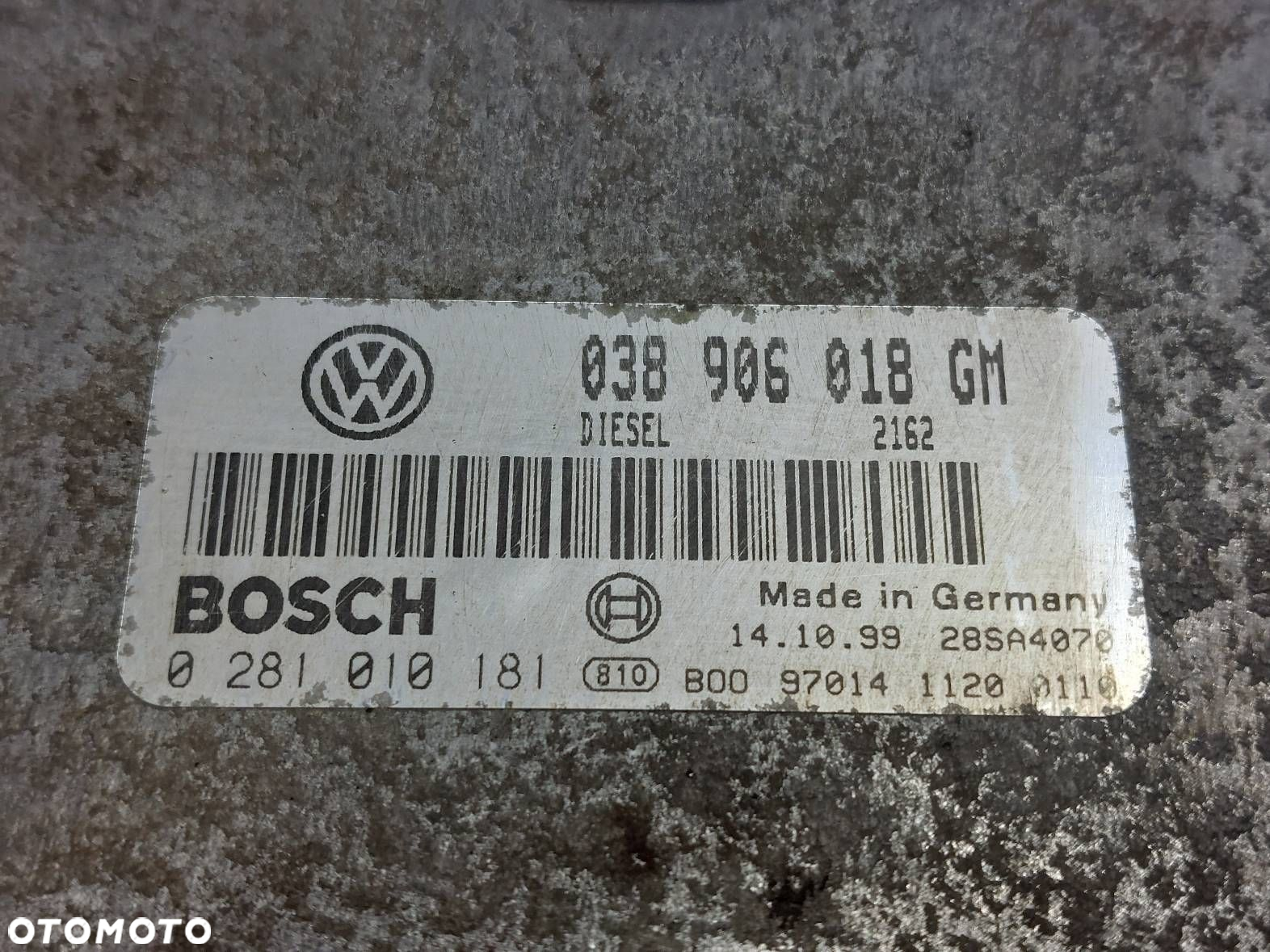 ZESTAW STARTOWY OCTAVIA I 1.9 TDI 038906018GM 1C0962258J 1U1919034G - 2
