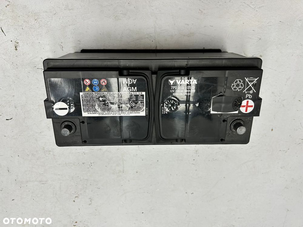 AKUMULATOR AGM 105Ah 580A 950A VW SKODA AUDI A4 A5 A6 A8 Q5 Q7 7P0915105D - 1