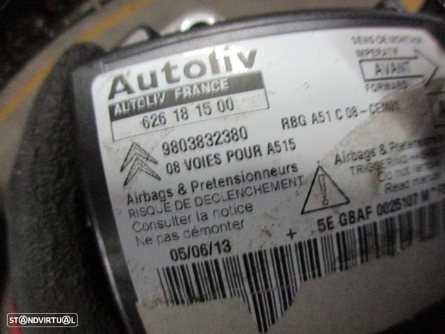 Kit Airbags 96710277ZD 9803832380 9666370880 34157700A 34157696A CITROEN C3   2 A51 FASE 2 2013 1.6HDI 82CV 5P BRANCO PRETO - 19