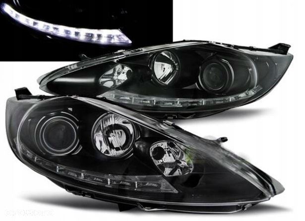 Reflektory Lampa Diody Soczewka Clear Black Czarne Ford Fiesta mk7 2008-13 - 3