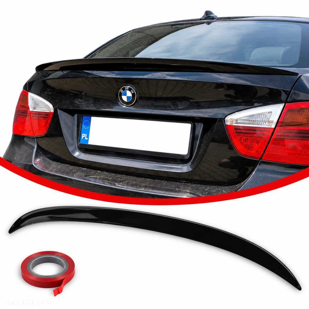 Spoiler Lotka Dokładka BMW E90 Dokładka Tylna MP Czarny Połysk