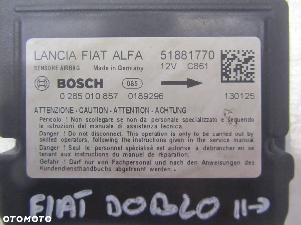Sensor Airbag 0285010857 Fiat Doblo 2010- - 2